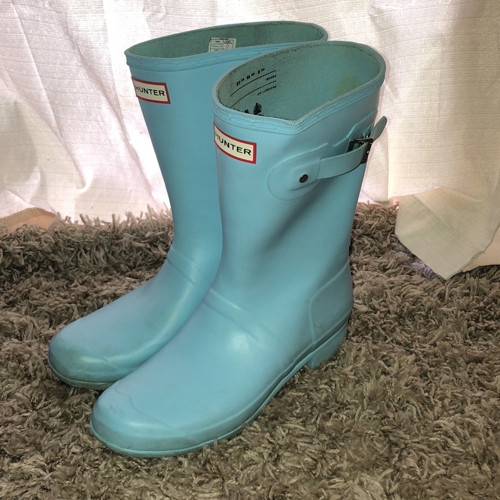 Hunter Women's Original Short Rain blue in color size 11 rubber boots sp… - Picture 4 of 12